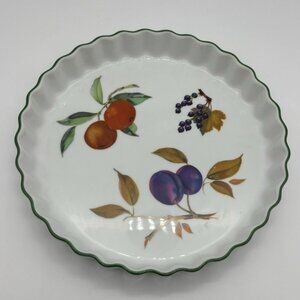 Vintage Royal Worcester Fine China Evesham Vale Pattern 9 Inch Tart Dish, Marked